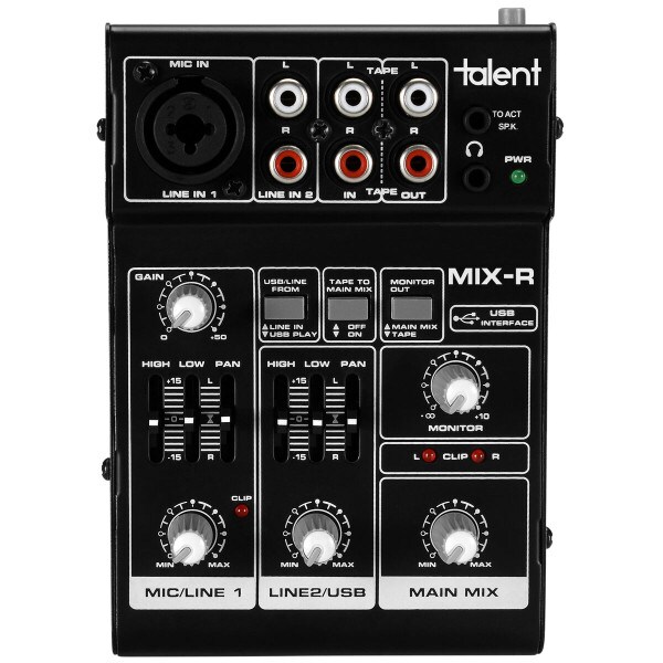 Main product image for Talent MIX-R Mini Portable 3-Channel Mixer with USB 233-120